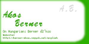 akos berner business card
